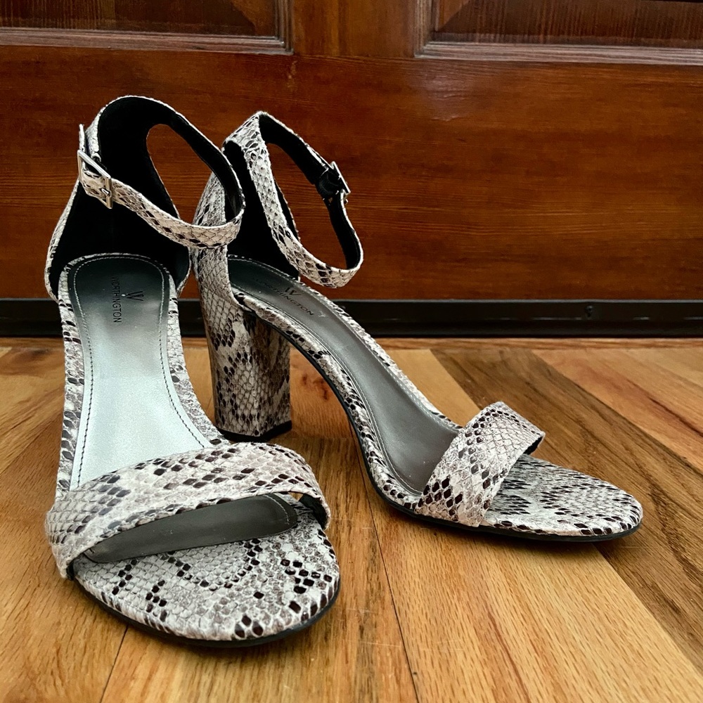 Faux Snake Skin Heels